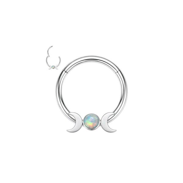Opal moon clicker ring