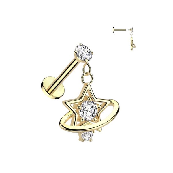 Dangle star labret
