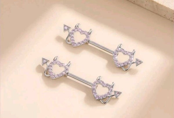 Devil Heart Nipple Bars