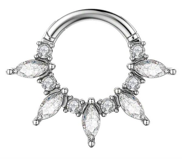 Spikes diamond hinged hoop