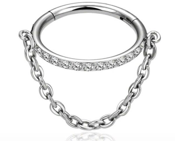 Diamond Hinged ring with chain