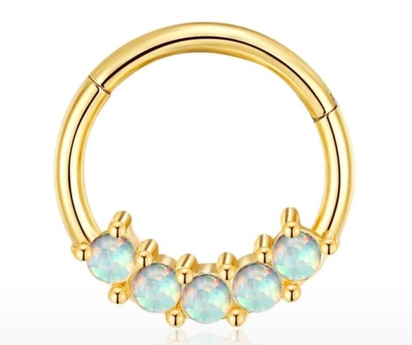 Opal clicker rings
