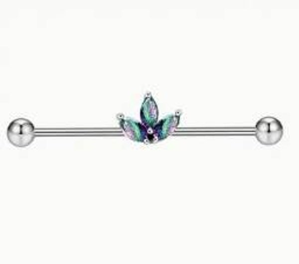 Dark AB crystal scaffolding/industrial barbell