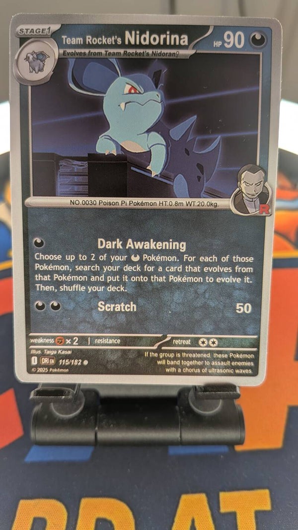 Pokémon Card – Team Rocket’s Nidorina 115/182 | Genuine Pokémon TCG Card | 1CAAT