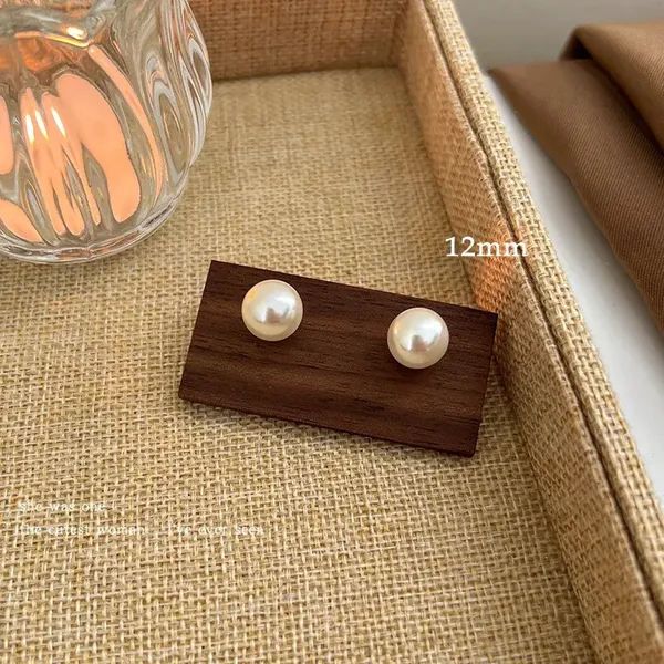 12mm-Perle Stud Boucles D'oreilles