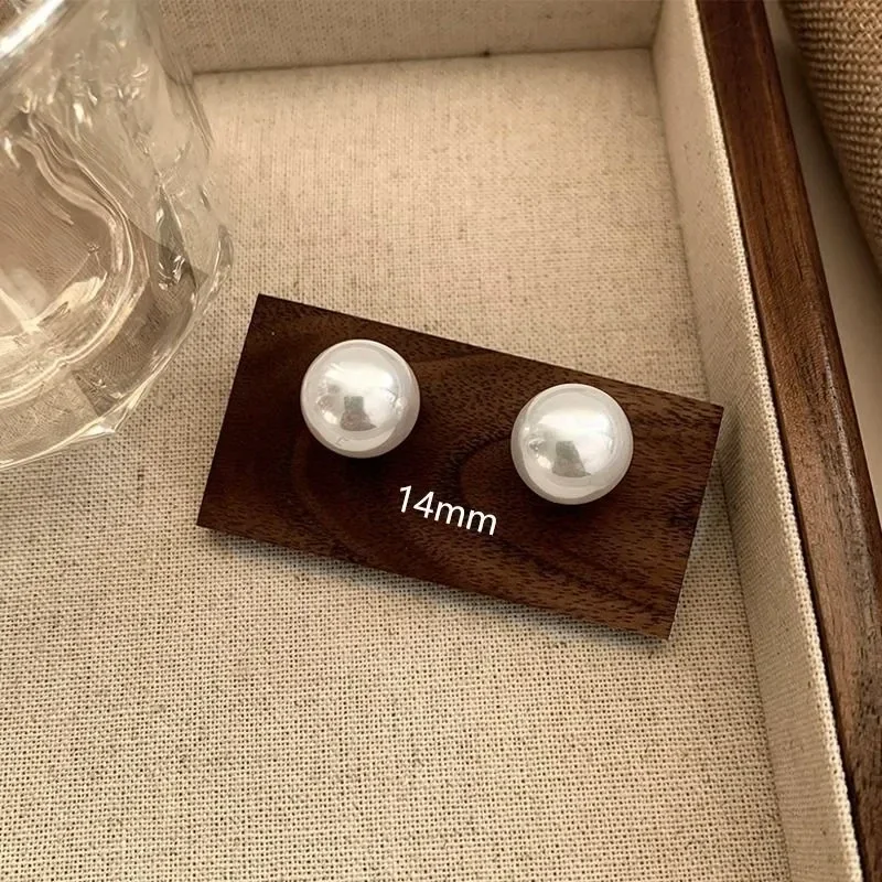 14mm-Perle Stud Boucles D'oreilles