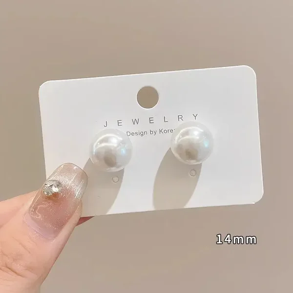 14mm-Perle Stud Boucles D'oreilles