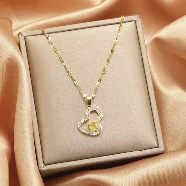 Collier de gourde de diamant jaune