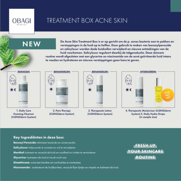 Treatment box acne skin