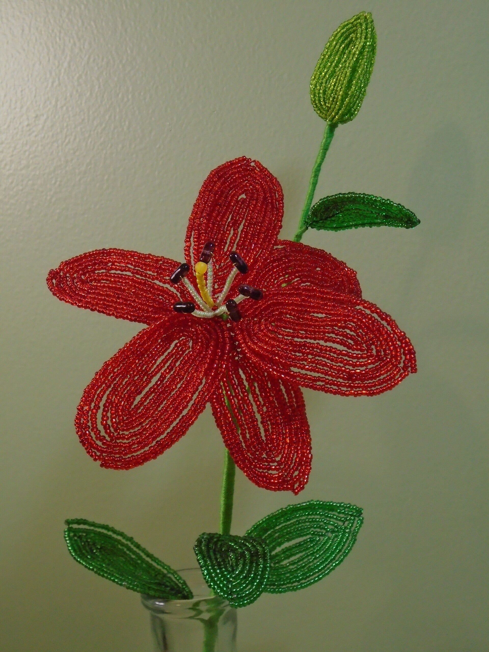 Beaded Red Lily