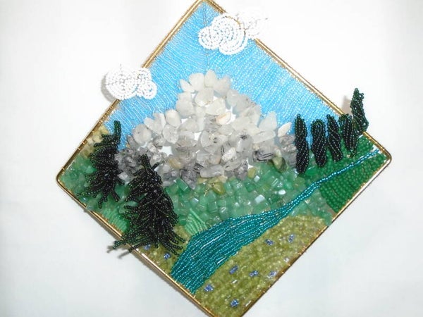 Snowy mountain stream