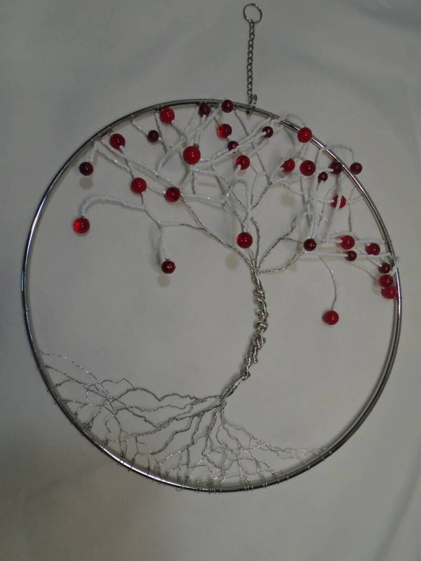 Tree of life mobile - white & red