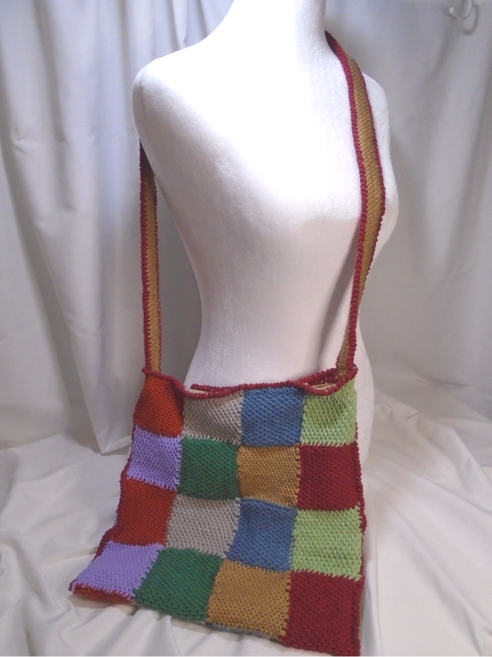 Crocheted patchwork bag