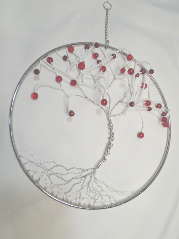 Tree of life mobile - white & red