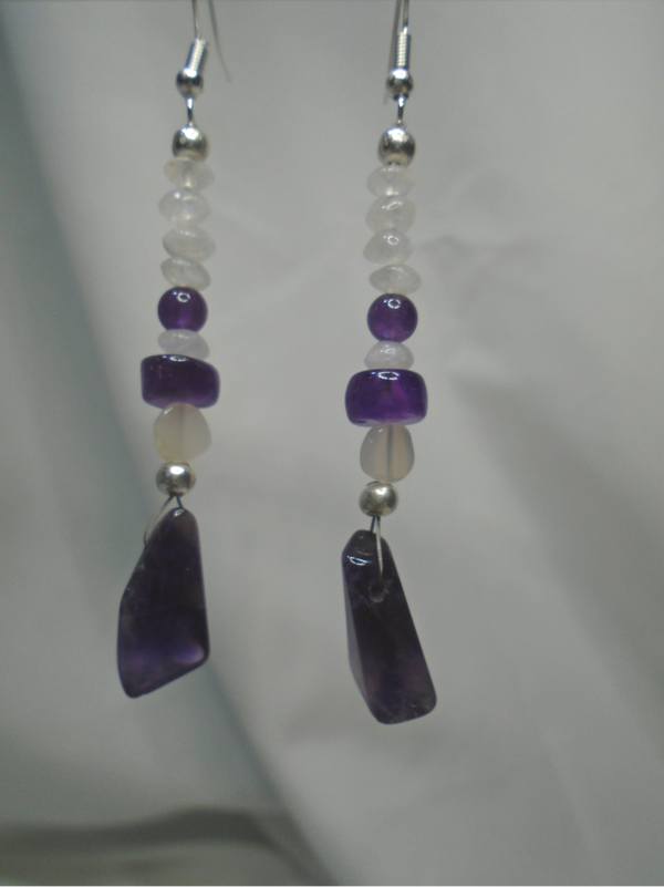 Amethyst & moonstone earrings