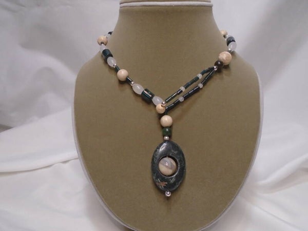 Jasper & agate wrap-around necklace