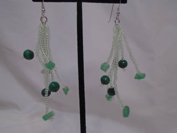 Malachite & aventurine earrings