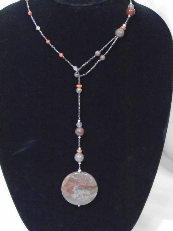 Jasper wrap-around necklace