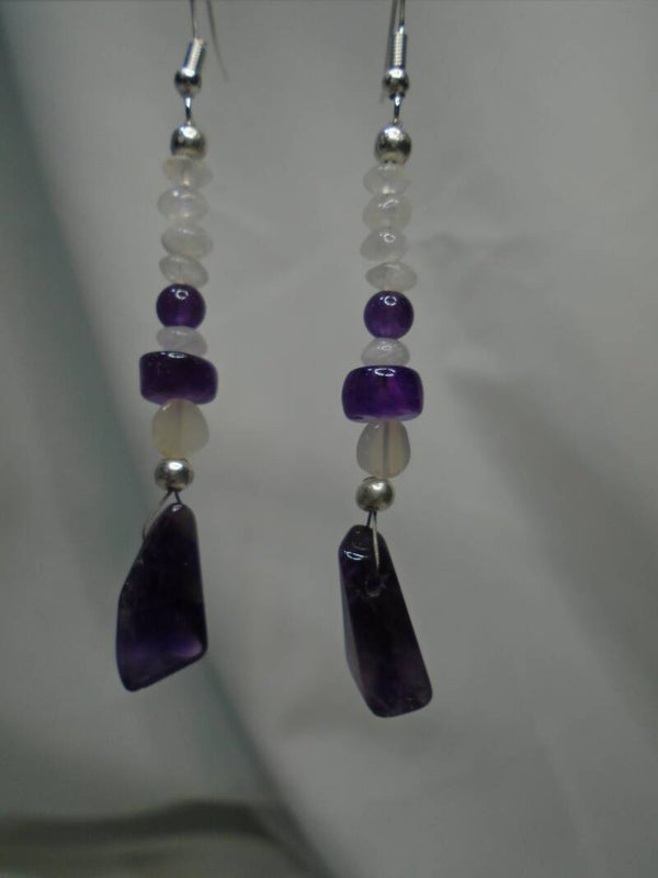Amethyst & moonstone earrings