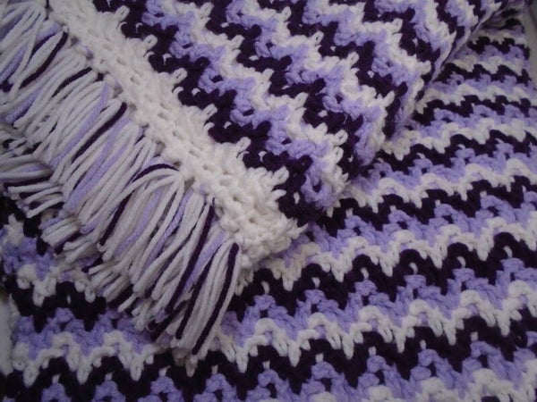 Purple cozy throw blanket