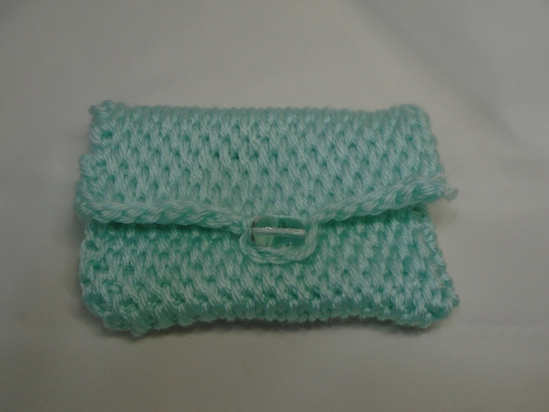 Crocheted wallet/pouch - mint green