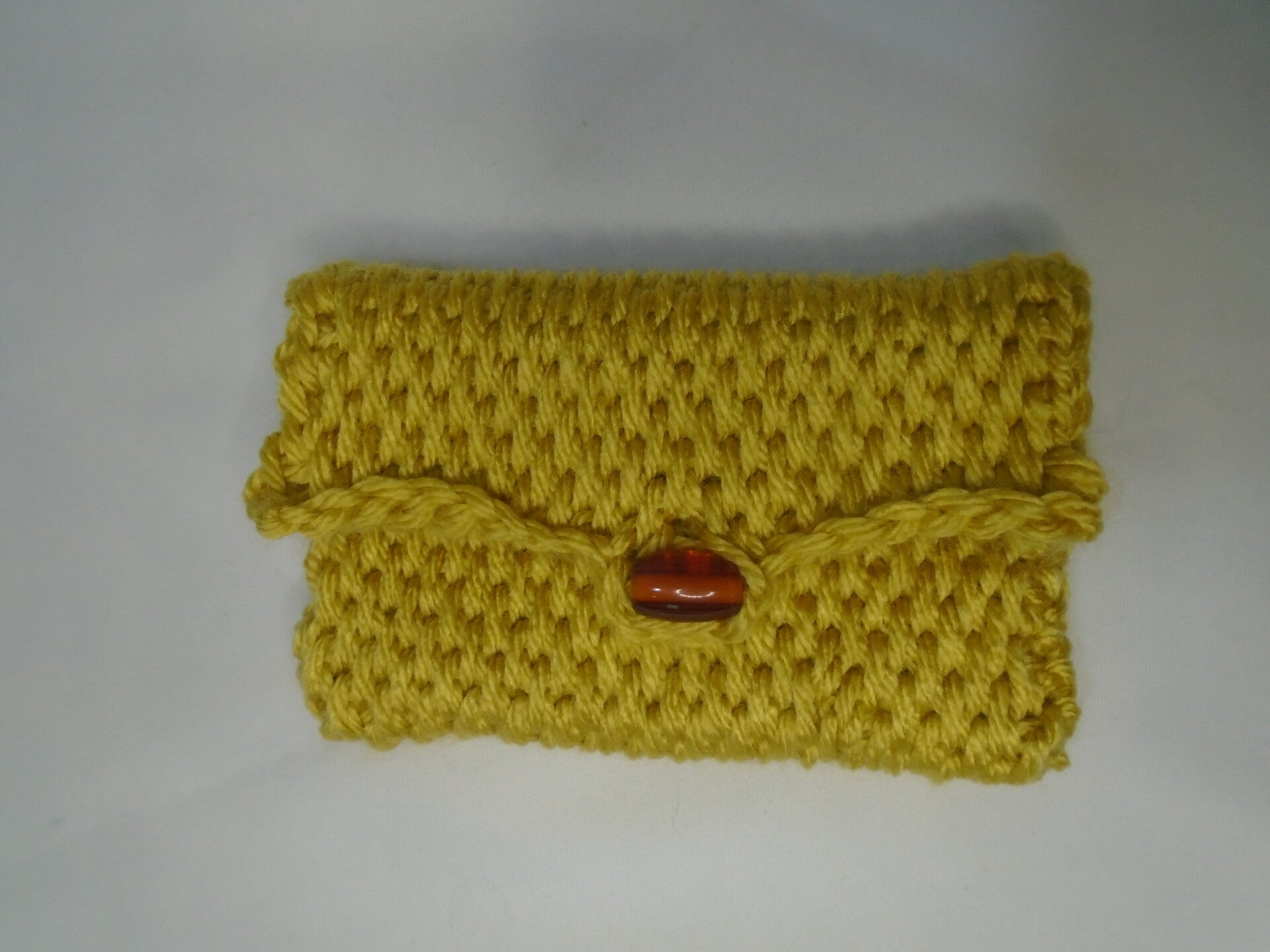 Crocheted wallet/pouch - yellow