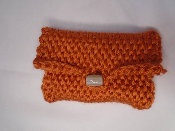 Crocheted wallet/pouch - orange