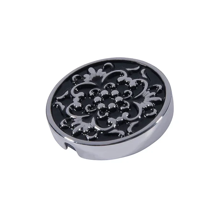 Bouton 21 mm avec motif baroque "BLACK BAROQUE"