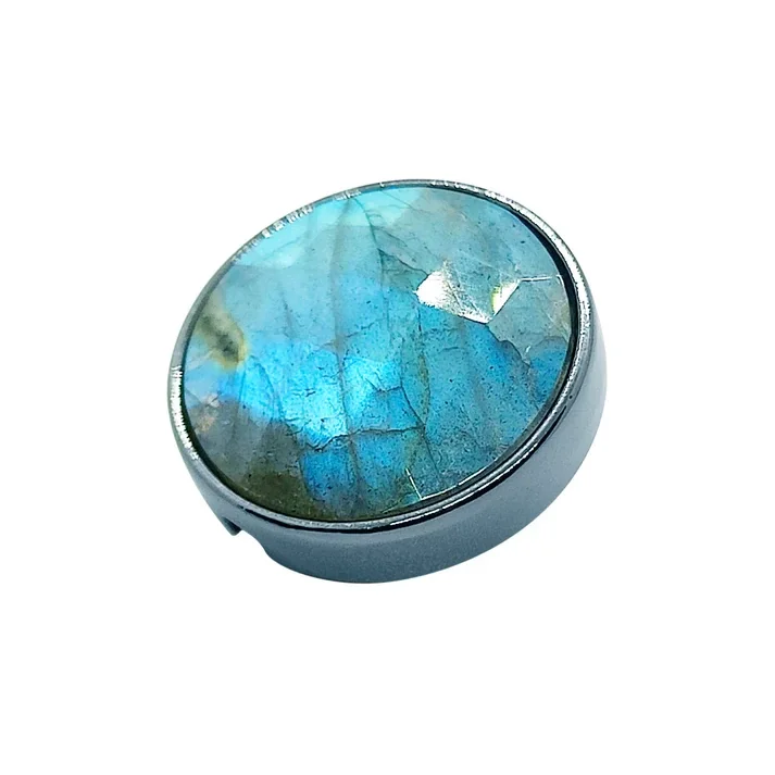 Bouton 21 mm Labradorite bleu lagon
