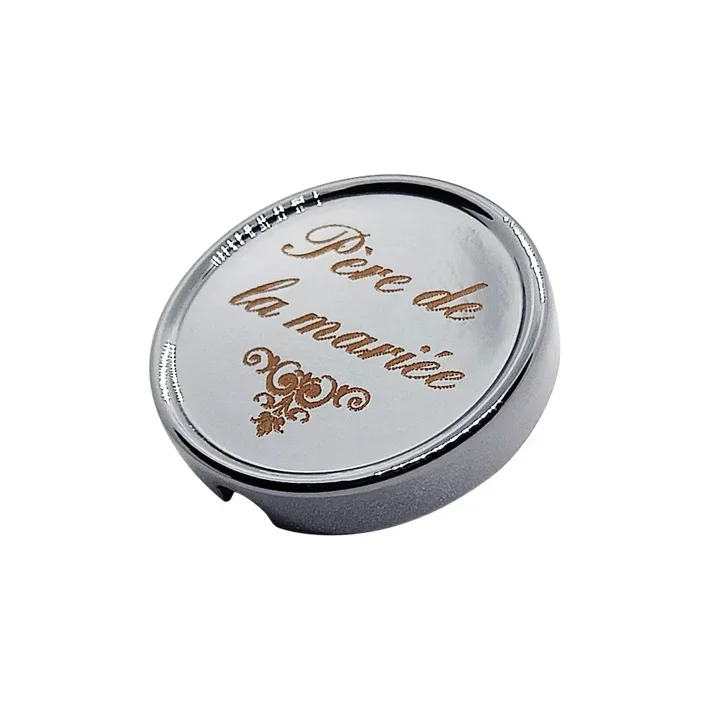 Bouton 21 mm Métal - avec gravure laser