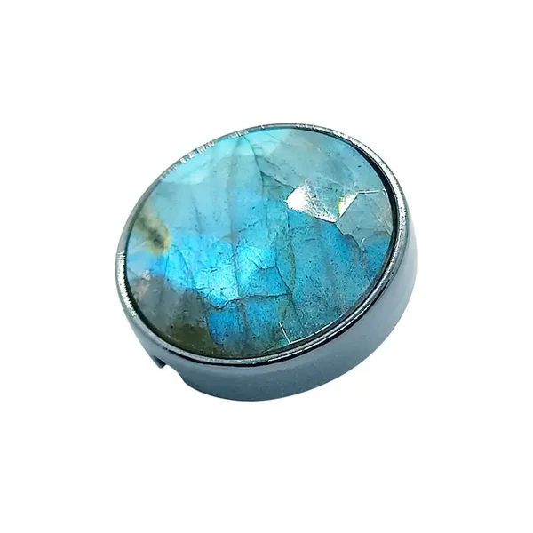Bouton 21 mm Labradorite bleu lagon