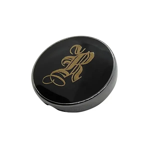 Bouton 21 mm Résine noire - avec gravure laser