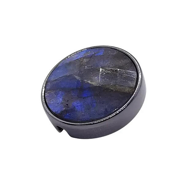 Bouton 21 mm Labradorite bleu électrique