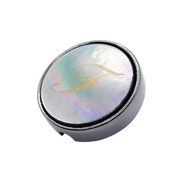 Bouton 21 mm Nacre noire - avec gravure laser