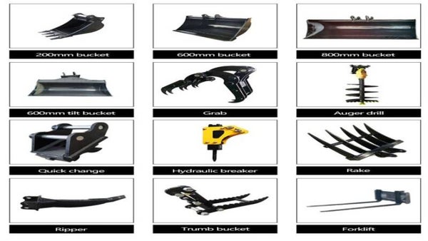 ACCESORIOS MINIEXCAVADORAS DE 0.8 TN A 1.5TN