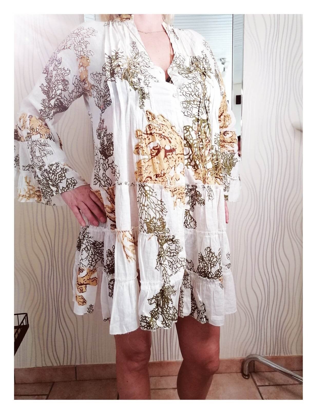Robe "Bohochic perlé Kaki"