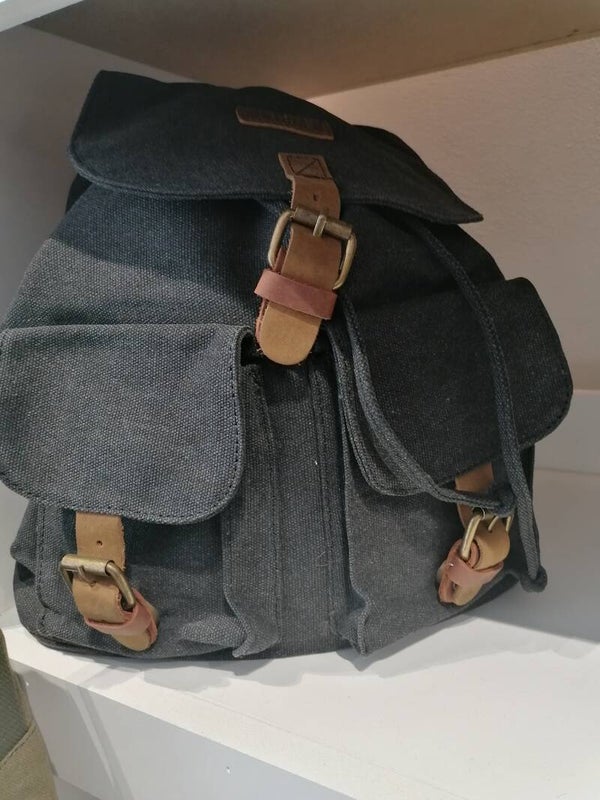 Sac à dos jeans et cuir