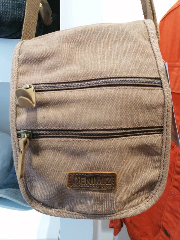 Sacoche bandoulière jeans et cuir
