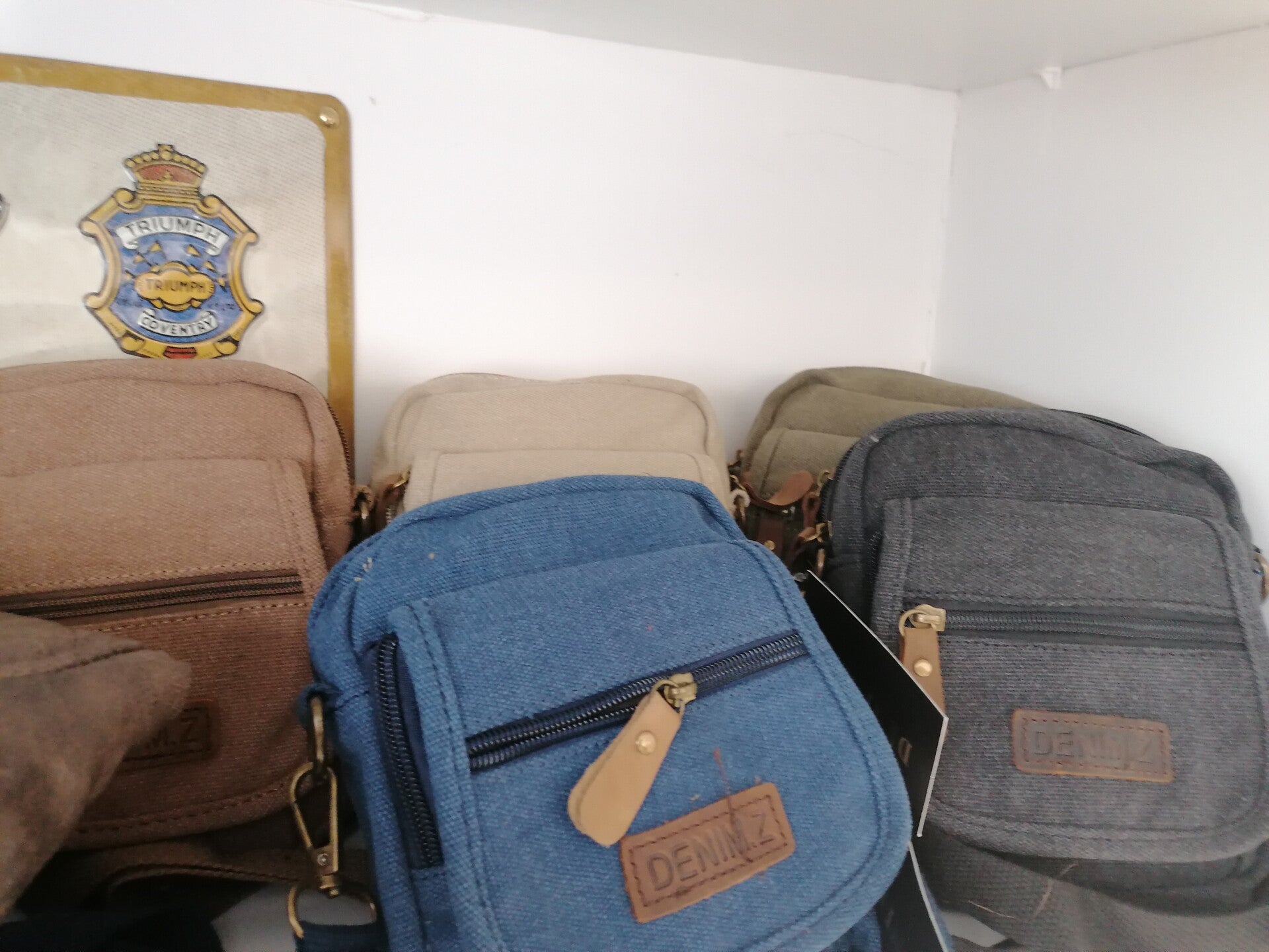 Sacoche bandoulière jeans et cuir