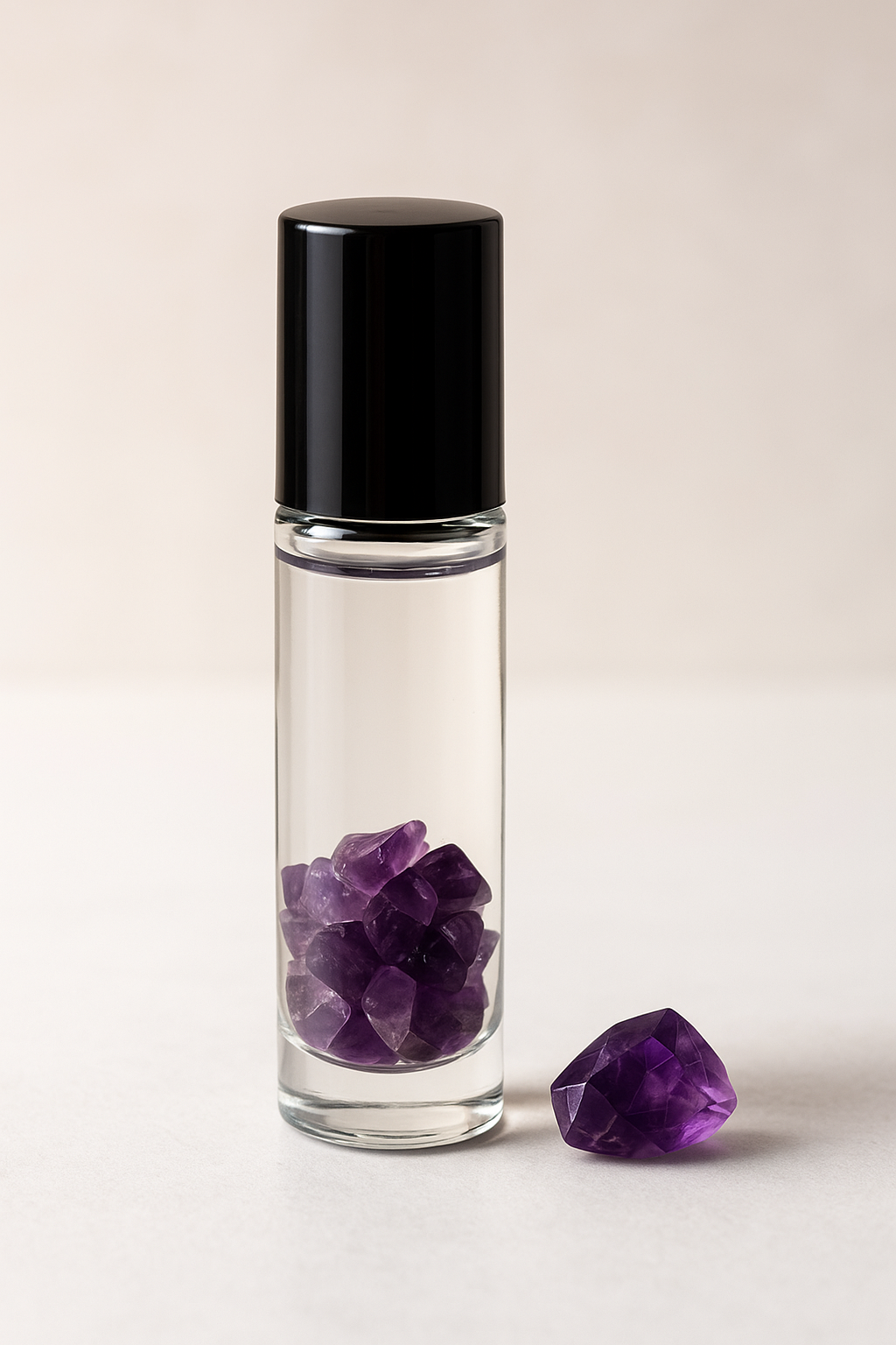 💜 Edelstein Roll-On mit Amethyst – Ruhe & Klarheit für unterwegs