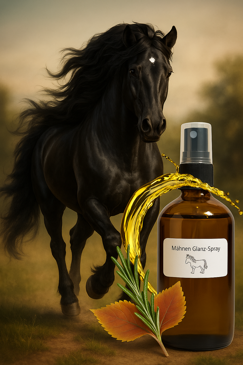 🐴 Mähnen-Glanz-Spray für Pferde – Natürliche Pflege & seidiger Glanz