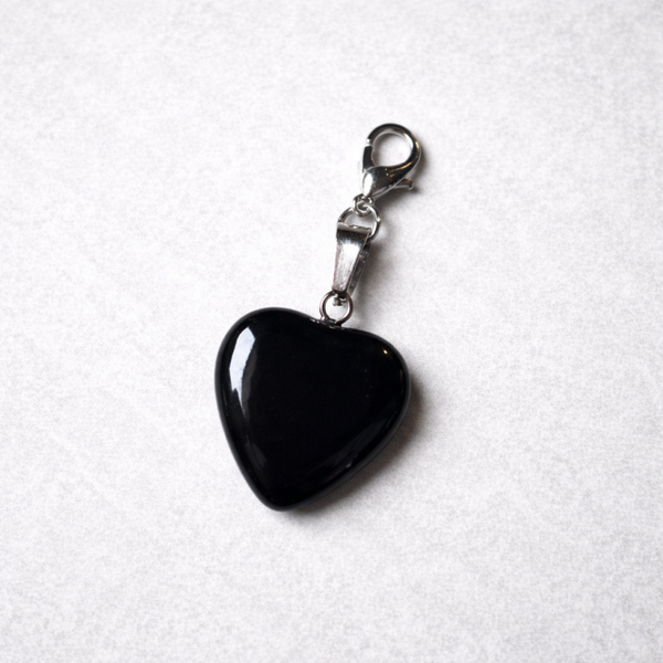 Herz-Anhänger Schwarzer Obsidian – Schutz & Erdung | Edelstahl | inkl. Schmuckbox