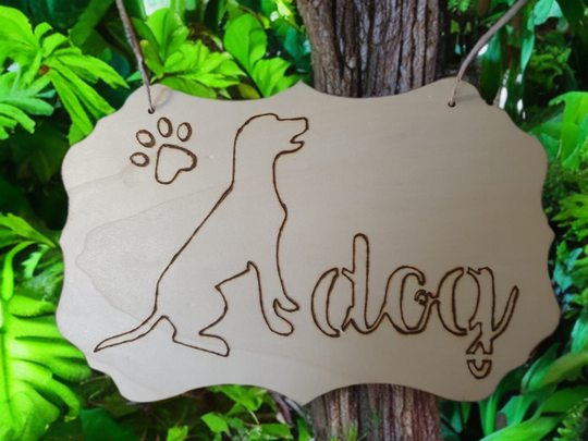 Dekotafel Brandmalerei Hundemotiv