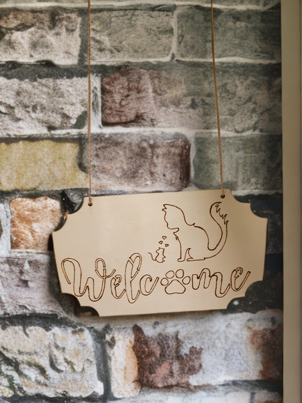 Dekotafel Brandmalerei  Katzenmotiv