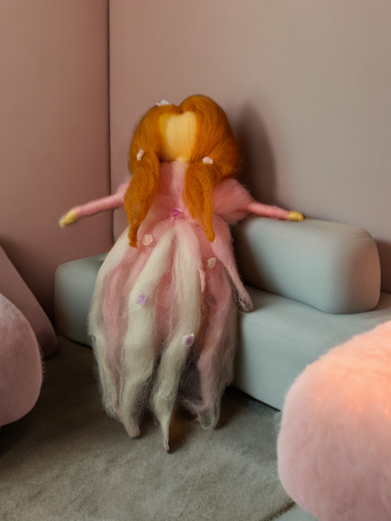 Rosenmaid – handgefilzte Filzfigur aus Schafwolle | Filzerella