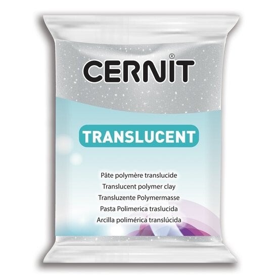 Cernit klei Transparant/Translucent Glitter Argent/zilver 080