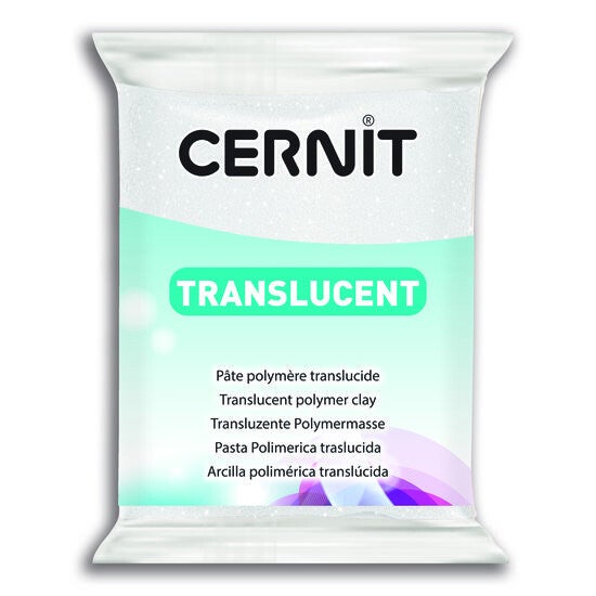 Cernit klei Transparant/Translucent Glitter Blanc 010