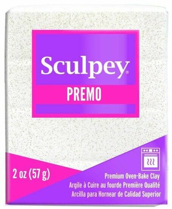 Sculpey Premo - Frost White Glitter, polymeerklei