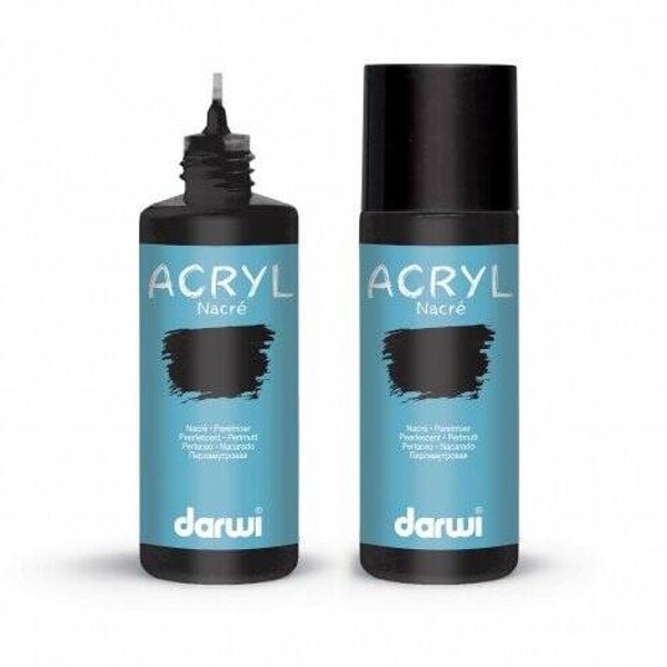 Acrylverf Darwi, Pearlescent 80 ML Black/Zwart