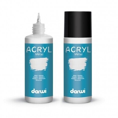 Acrylverf Darwi, Metal 80 ML Silver